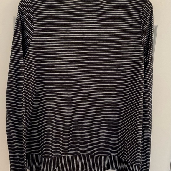 LOFT Outlet Striped Long Sleeve Tie Banded Bottom Top - Medium - Picture 7 of 7